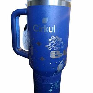 New Cirkul 40oz Stainless Steel Tumbler Custom Laser Engraved Bluey Themed Blue